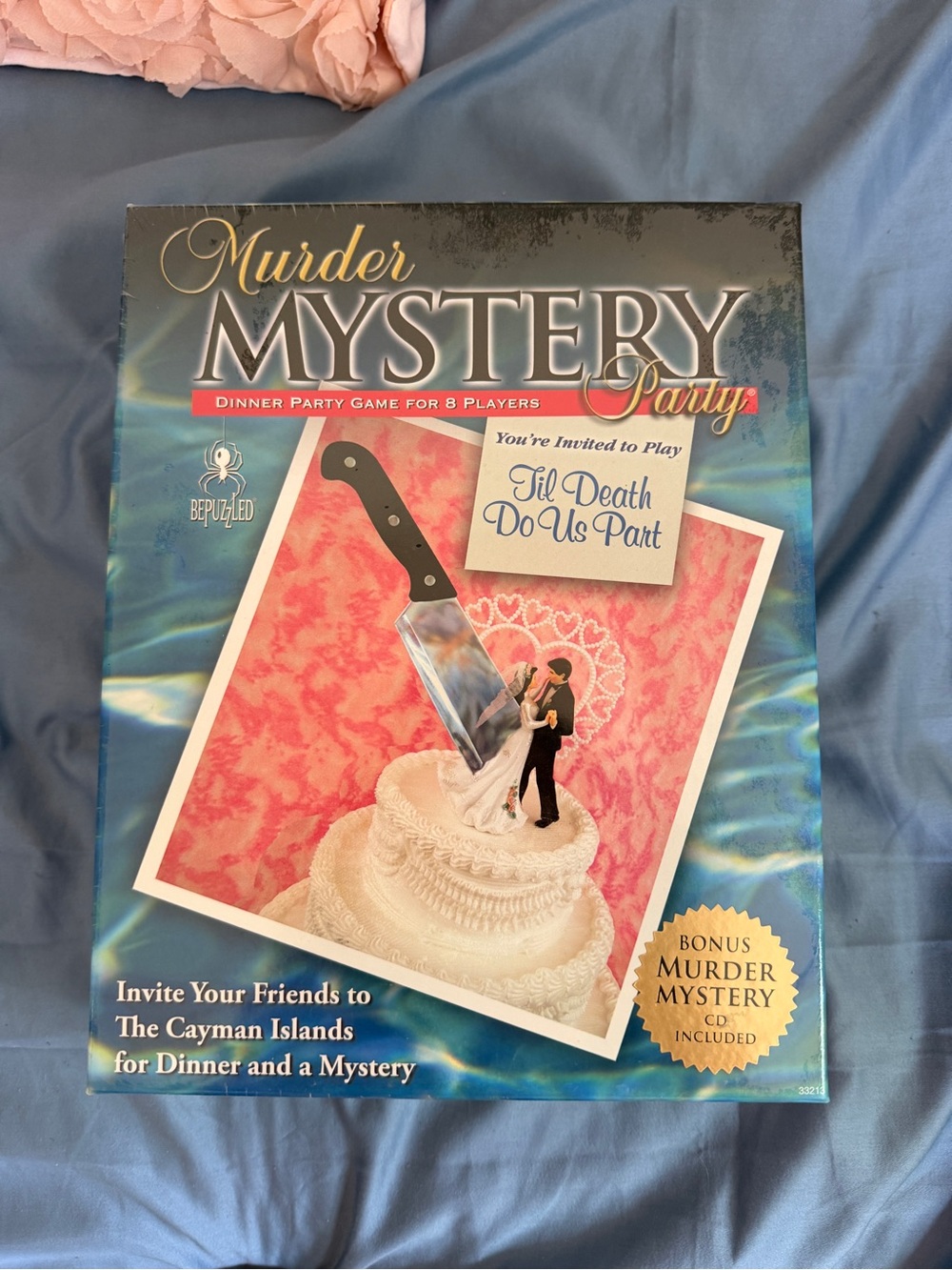 Murder Mystery Party 'Til Death Do Us Part' Dinner Game - Blue & Pink